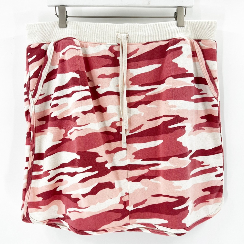 T by Talbots Skirt Womens XL Pink Camo Excellent French Terry Drawstring J40